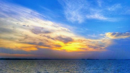 Scenic view of sea at sunset