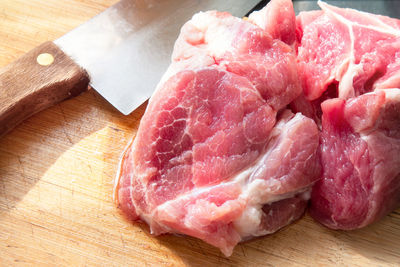 High angle view of chopped vegetables on cutting board
