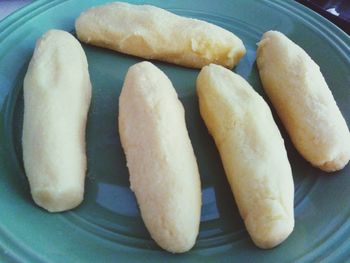 High angle view of food in plate