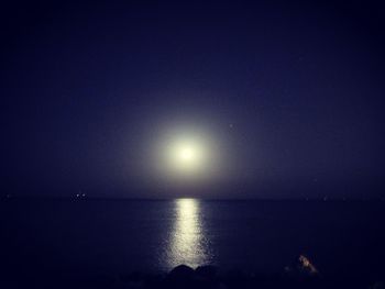 View of moon in the dark