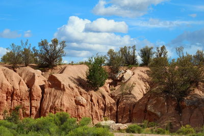 Panoramic view of rocks against sky