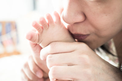 Close-up of baby hands