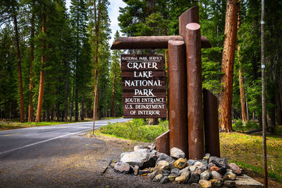 Information sign in forest