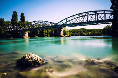 View of bridge over river