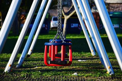 Empty swings in park