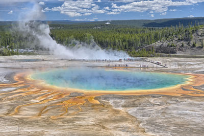 Scenic view of hot spring