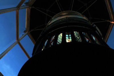 Low angle view of built structure against blue sky