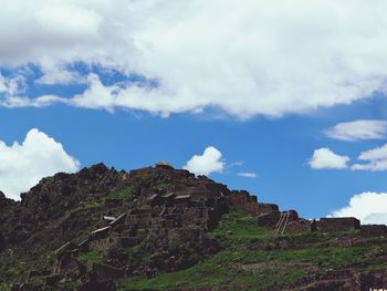 Low angle view of mountain against sky