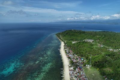 High angle view of sea against sky