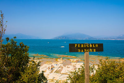 Information sign on the beach