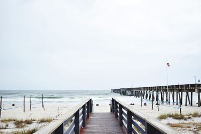 View of pier on sea