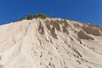 Low angle view of rock formations against sky