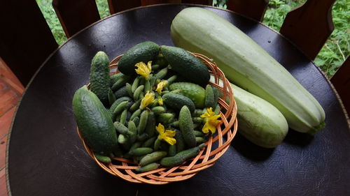 High angle view of vegetables