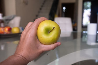 Cropped image of woman holding apple