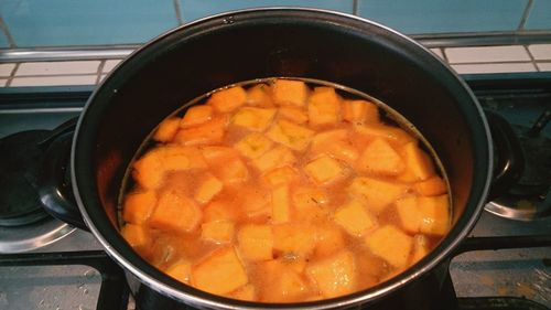 Close-up of preparing food