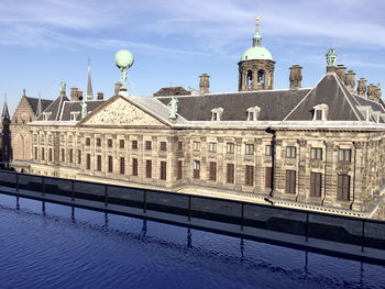 Exterior of building against sky during winter