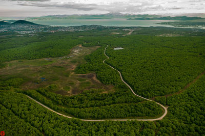 Scenic view of land against sky