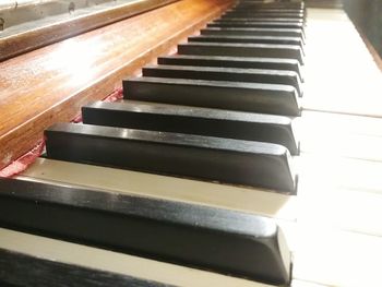 Close-up of piano keys