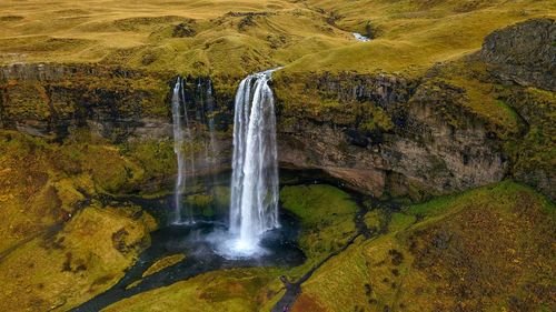 Scenic view of waterfall