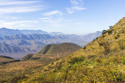 Scenic view of mountains against sky