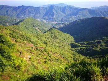 Scenic view of mountains against sky