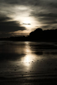 Scenic view of sea against sky at sunset