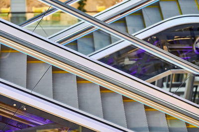 High angle view of escalator