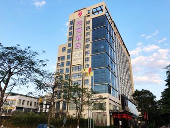 Low angle view of buildings against sky