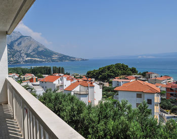 View of city against blue sky