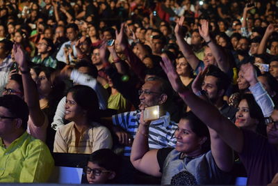 Group of people at music concert