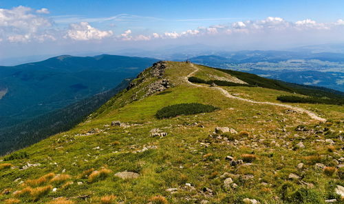 Mountain landscape in summer. babia góra mountain.situated on the border between poland and slovakia
