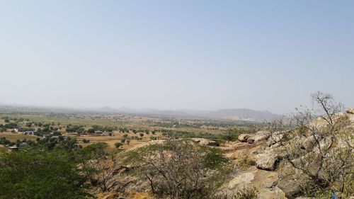 Scenic view of landscape against clear sky