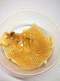 High angle view of breakfast served on table