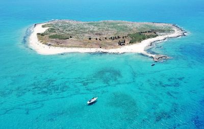 Aerial view of island