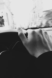 Close-up of man hand