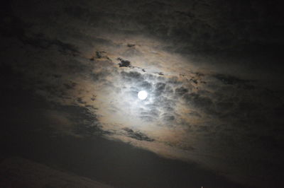 Low angle view of moon in sky