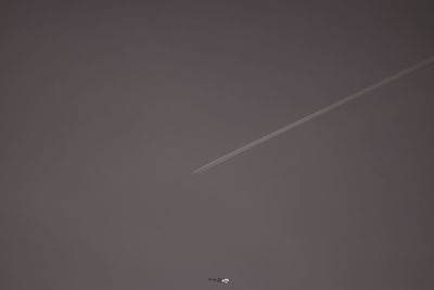 Low angle view of vapor trail in sky