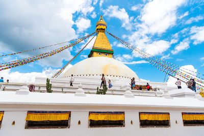 Low angle view of traditional building against sky