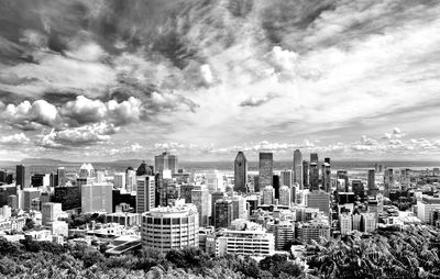 Panoramic view of buildings against sky