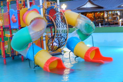 Close-up of ferris wheel in swimming pool