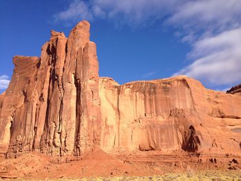 Low angle view of rock formation