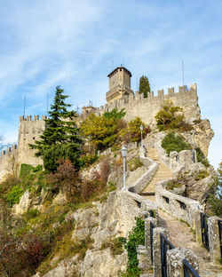 Low angle view of historic building against sky