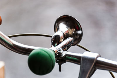 Close-up of horn on bicycle