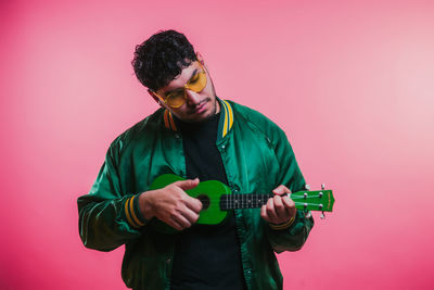 Young man playing guitar