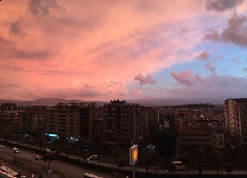 High angle view of cityscape against sky