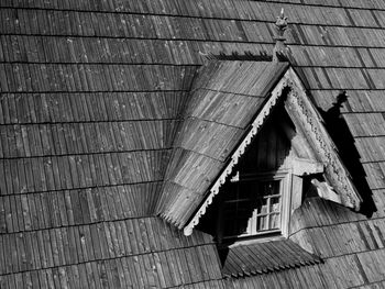 Low angle view of roof of building