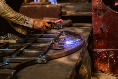 Man working at night