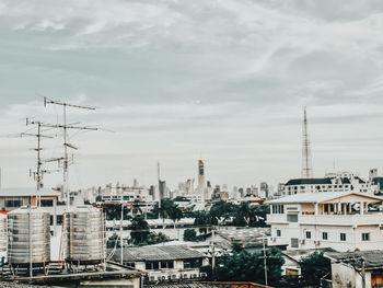High angle view of buildings in city