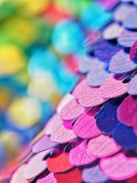 Close-up of multi colored pailettes