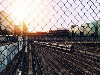 Railroad track at sunset